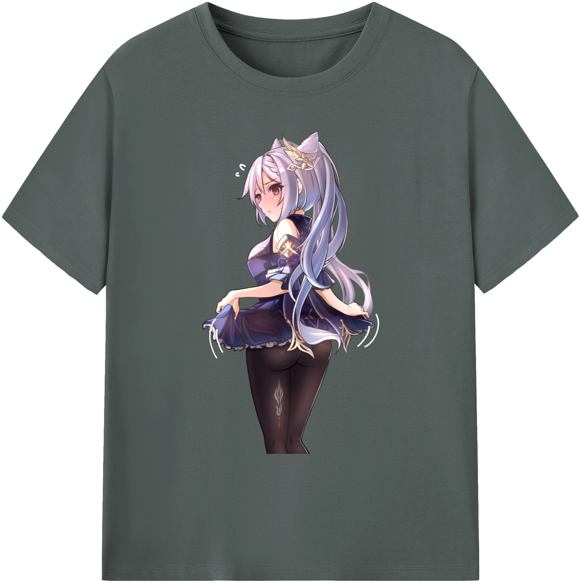 げんし神 刻晴 こくせい genshin Kokusei 綿100％ メンズ半袖Tシャツ｜肌触りやわらか＆通気性